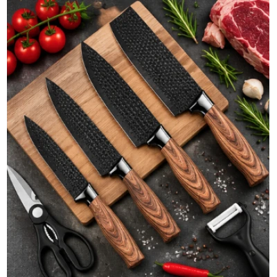 Set de cutite pentru bucatarie 6 piese material otel Inoxidabil cutie depozitare MARO
