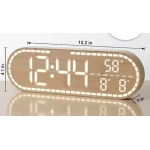 Ceas Digital de Birou 8053 afisaj LED Mare alarma temperatura data si ziua saptamanii design Lemn