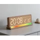 Ceas Digital LED 5536 cu alarma si Lumina RGB afisaj mare data si ziua saptamanii 2 alarme snooze Luminozitate Reglabila