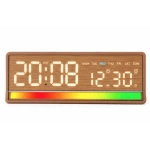 Ceas Digital LED 5536 cu alarma si Lumina RGB afisaj mare data si ziua saptamanii 2 alarme snooze Luminozitate Reglabila