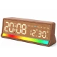 Ceas Digital LED 5536 cu alarma si Lumina RGB afisaj mare data si ziua saptamanii 2 alarme snooze Luminozitate Reglabila