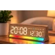 Ceas Digital LED 5536 cu alarma si Lumina RGB afisaj mare data si ziua saptamanii 2 alarme snooze Luminozitate Reglabila