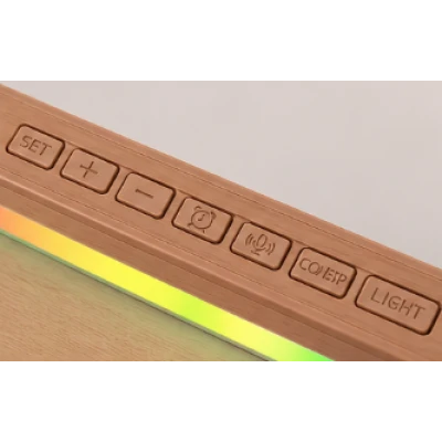 Ceas Digital LED 5536 cu alarma si Lumina RGB afisaj mare data si ziua saptamanii 2 alarme snooze Luminozitate Reglabila