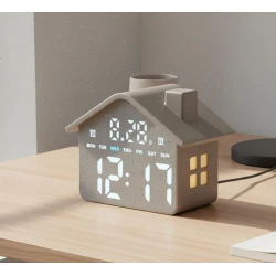 Ceas Digital de Masa tip CASUTA 8063 Multifunctional afisaj LED Mare alarma data 