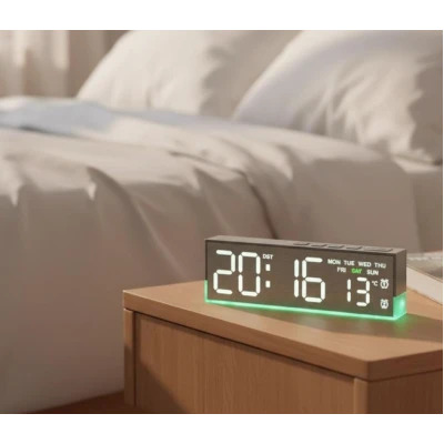 Ceas Digital 5532 cu alarma afisaj temperatura si calendar Funcție Snooze cu LED