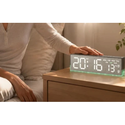 Ceas Digital 5532 cu alarma afisaj temperatura si calendar Funcție Snooze cu LED