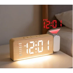 Ceas Digital cu Alarma si Proiectie Ora 8055 afisaj LED temperatura Lumina colorata