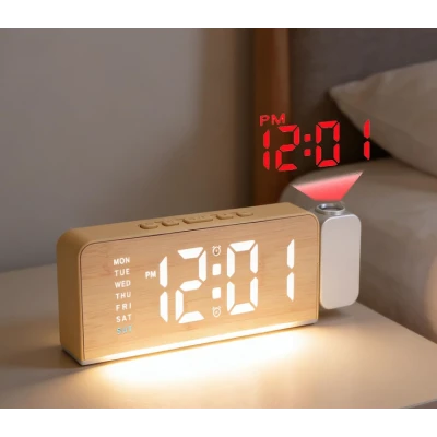 Ceas Digital cu Alarma si Proiectie Ora 8055 afisaj LED temperatura Lumina colorata