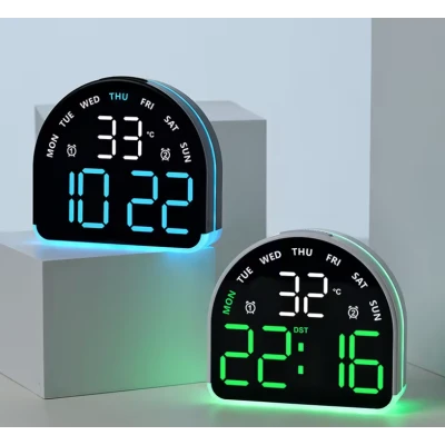 Ceas Electronic LED 5522 Multifunctional cu Lumina Ambientala de masa cu alarma afisaj temperatura