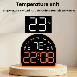 Ceas Electronic LED 5522 Multifunctional cu Lumina Ambientala de masa cu alarma afisaj temperatura