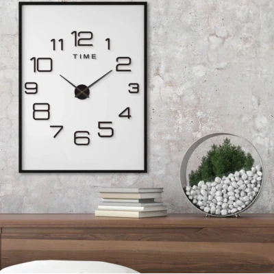 Ceas de Perete Decorativ ZH00220 fara rama 60 cm Cifre Autoadezive design modern pentru Living si Birou