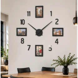 Ceas de Perete DIY fara rama ZH171820 diametru 60 cm cifre autoadezive design Modern