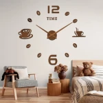Ceas de Perete DIY cu tematica Cafea ZH174820 cifre autoadezive design fara rama decorativ