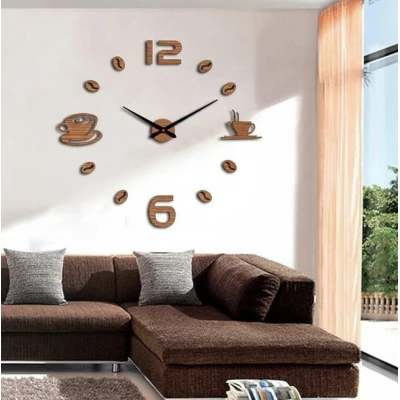 Ceas de Perete DIY cu tematica Cafea ZH174820 cifre autoadezive design fara rama decorativ