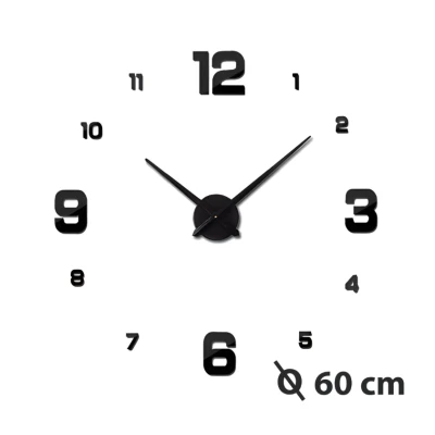 Ceas adeziv pentru perete 2D aspect elegant 60cm ZH00520