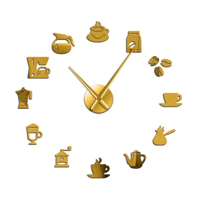 Ceas de Perete Decorativ cu tematica cafea design modern autoadeziv ZH183620