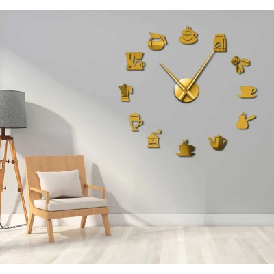 Ceas de Perete Decorativ cu tematica cafea design modern autoadeziv ZH183620
