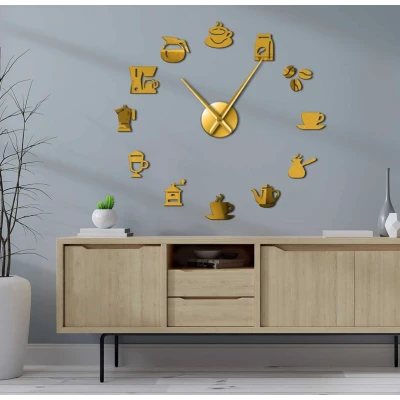 Ceas de Perete Decorativ cu tematica cafea design modern autoadeziv ZH183620