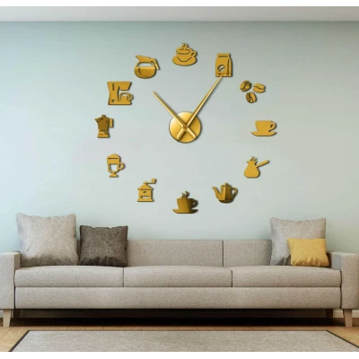 Ceas de Perete Decorativ cu tematica cafea design modern autoadeziv ZH183620