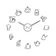 Ceas de Perete Decorativ cu tematica cafea design modern autoadeziv ZH183620