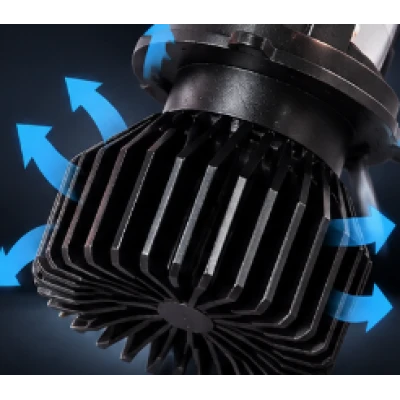 Set de 2 becuri auto led H4 cu lupa si canbus 12v alb 6000k