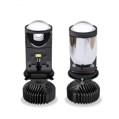 Set de 2 becuri auto led H4 cu lupa si canbus 12v alb 6000k