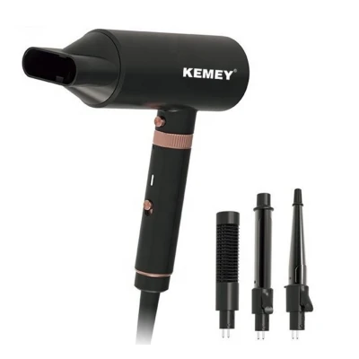 Uscator de par profesional Kemei KM 9203 de 1600W 4 in 1 Aer Cald si Rece Accesorii Ondulare