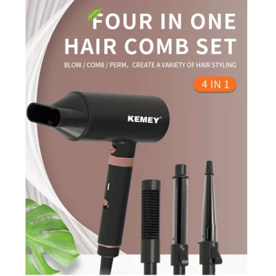 Uscator de par profesional Kemei KM 9203 de 1600W 4 in 1 Aer Cald si Rece Accesorii Ondulare