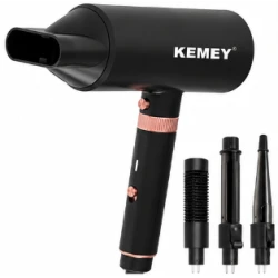 Uscator de par profesional Kemei KM 9203 de 1600W 4 in 1 Aer Cald si Rece Accesorii Ondulare