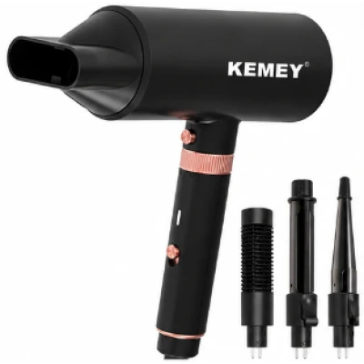 Uscator de par profesional Kemei KM 9203 de 1600W 4 in 1 Aer Cald si Rece Accesorii Ondulare