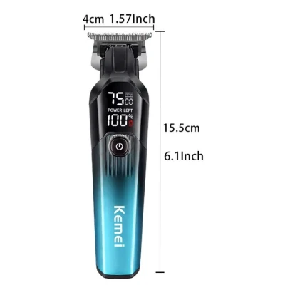 Aparat de tuns Profesional Kemei KM 1358 de 7500 RPM display LED acumulator 1200mAh  USB 4 Piepteni