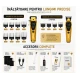 Set Profesional 3 in 1 Kemei KM 8551 Masina de Tuns + Trimmer Contur + Aparat de Ras 9000 RPM display LED 12 Piepteni
