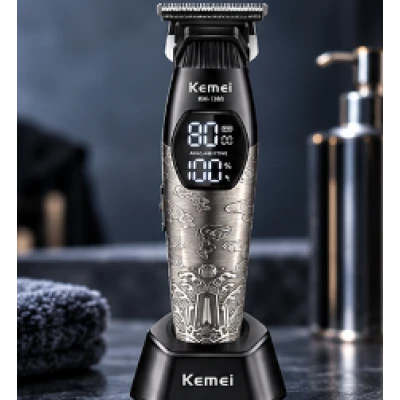 Aparat de Tuns Profesional Kemei KM 1365 de 8000 RPM 1200mAh display LED 2 viteze