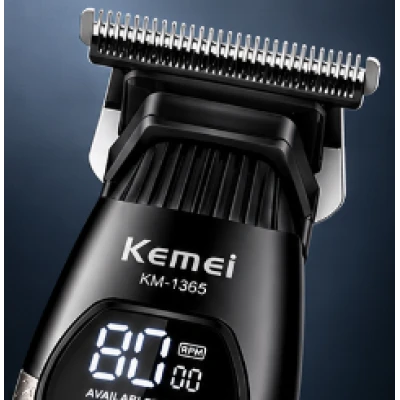 Aparat de Tuns Profesional Kemei KM 1365 de 8000 RPM 1200mAh display LED 2 viteze