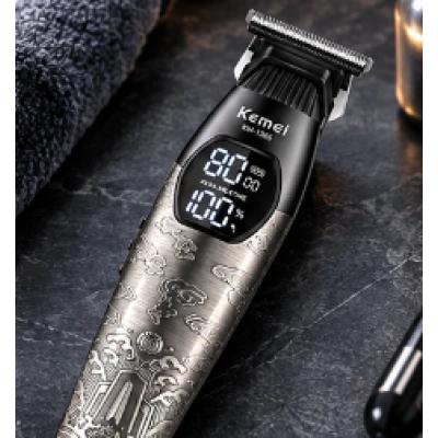 Aparat de Tuns Profesional Kemei KM 1365 de 8000 RPM 1200mAh display LED 2 viteze