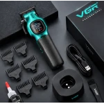 Masina de Tuns Profesionala VGR V 886C VERDE de 9000 RPM 3200mAh display LED baza de incarcare