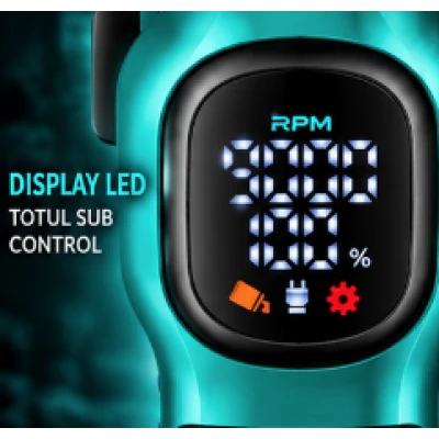 Masina de Tuns Profesionala VGR V 886C VERDE de 9000 RPM 3200mAh display LED baza de incarcare