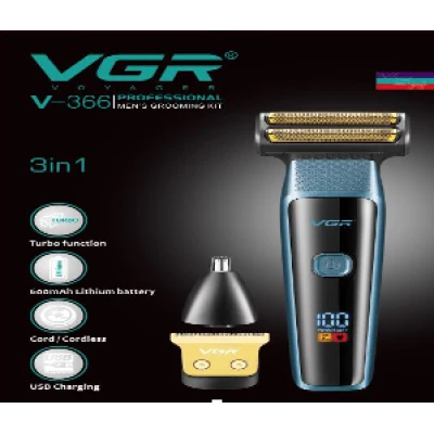 Aparat de Tuns si ingrijire 3 in 1 VGR V 366 reincarcabil cu Display Digital GALBEN