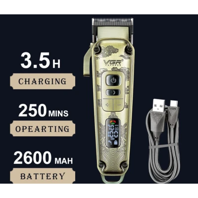 Masina de tuns profesionala VGR V 005 cu carcasa metalica 2600 mAh 250 Minute