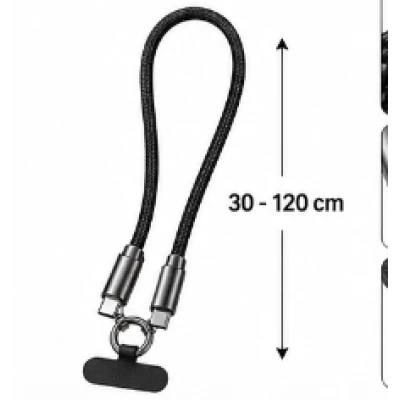 Cablu USB Type C la Type C 60W Fast Charging cu Prindere Metalica tip lant Lungime 120 cm