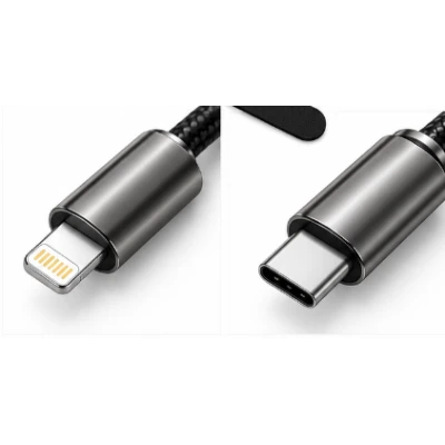 Cablu USB Type C la Lightning pentru iPhone Fast Charging 60W tip lant cu Prindere Metalica 120 cm