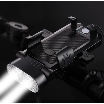 Suport Telefon Bicicleta 4 in 1 Powerbank 4000mAh Claxon 130dB Lanterna LED LY27