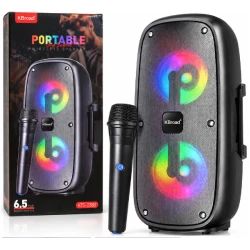 Boxa portabila KTS 2388 de 6.5 Inch Wireless Iluminare LED RGB Microfon Inclus