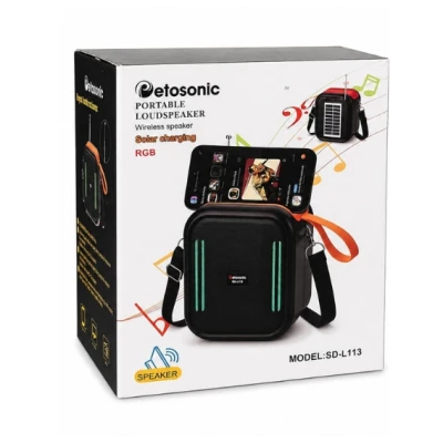 Boxa Portabila SD L113 de 10W bluetooth solara USB RGB Suport Telefon