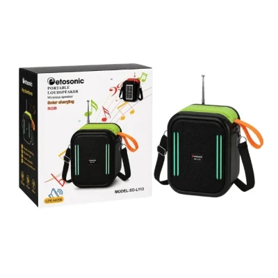 Boxa Portabila SD L113 de 10W bluetooth solara USB RGB Suport Telefon