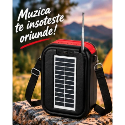 Boxa Portabila SD L113 de 10W bluetooth solara USB RGB Suport Telefon
