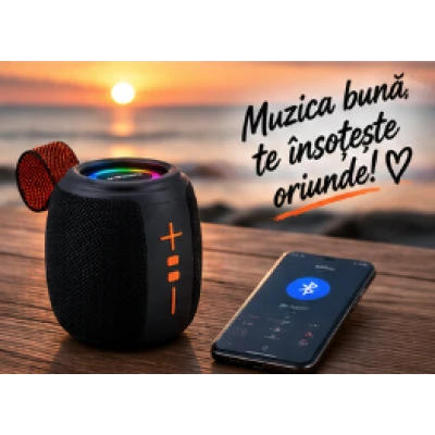 Mini boxa portabila KMS 292 bluetooth 8W lumini RGB USB