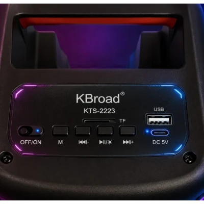 Boxa Portabila KTS 2033 Karaoke bluetooth 2×4 inch RGB Microfon Wireless