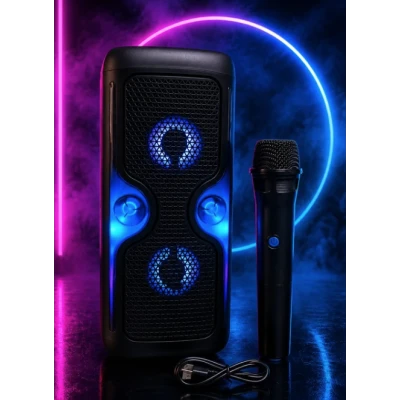 Boxa Portabila KTS 2033 Karaoke bluetooth 2×4 inch RGB Microfon Wireless