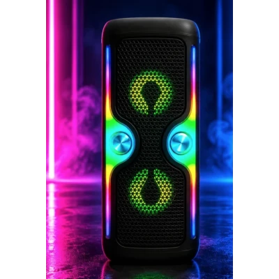 Boxa Portabila KTS 2033 Karaoke bluetooth 2×4 inch RGB Microfon Wireless